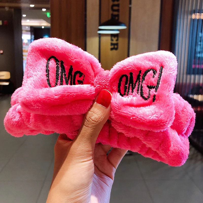 Wash Face Hair Holder Hairbands Soft Warm Coral Fleece Bow Animal Ears Headband For Women Girls Turban Fashion Hair Accessories - Deanwangkt