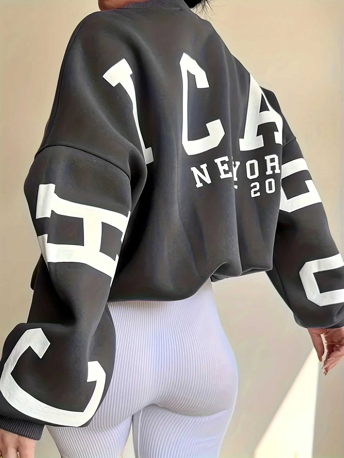 Letter Print Pullover Sweatshirt, Casual Long Sleeve Crew Neck Sweatshirt For Fall & Winter, Women's Clothing - Deanwangkt