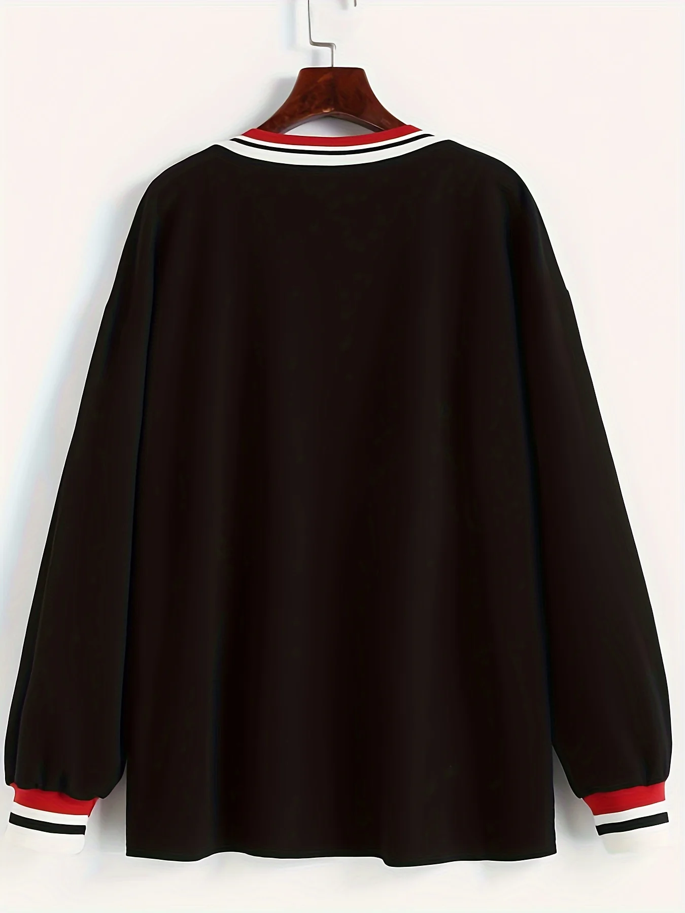 deanwangkt-1  Los Angeles Print V Neck T-Shirt, Casual Long Sleeve Top For Spring & Fall, Women's Clothing - Deanwangkt