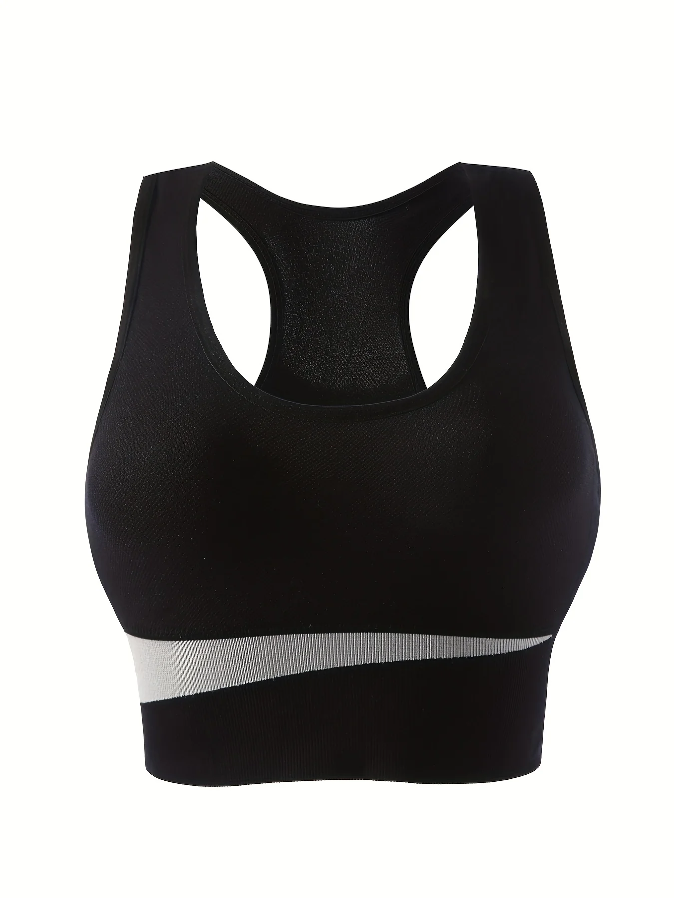 deanwangkt Colorblock Wireless Sports Bra, Comfy & Breathable Racerback Running Workout Tank Bra, Women's Lingerie & Underwear - Deanwangkt