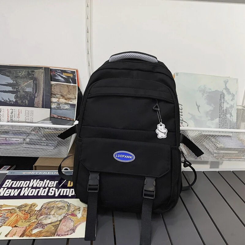 BACK TO SCHOOL  Fashion Student Bookbag High-capacity Boys Laptop Rucksack Travel Mochila Women Waterproof Backpack Men Black Bagpack - Deanwangkt