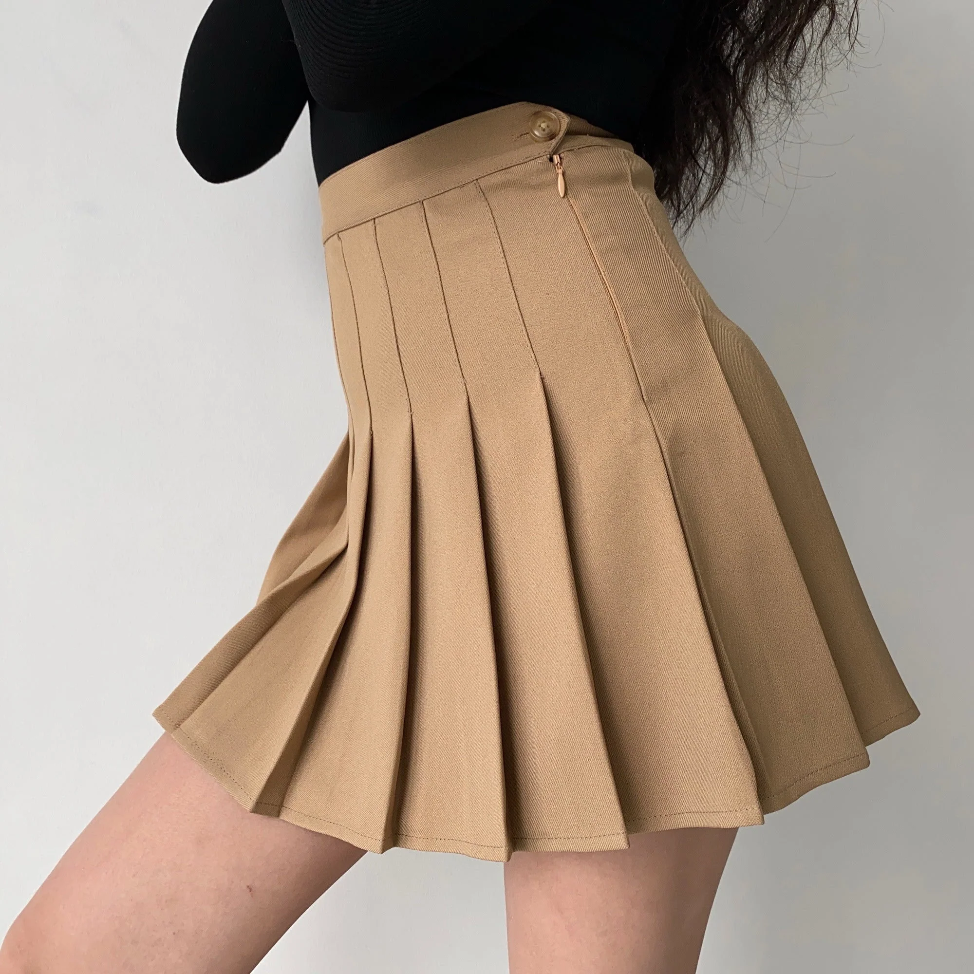 deanwangkt - Khaki Tennis Skirt ~ HANDMADE - Deanwangkt