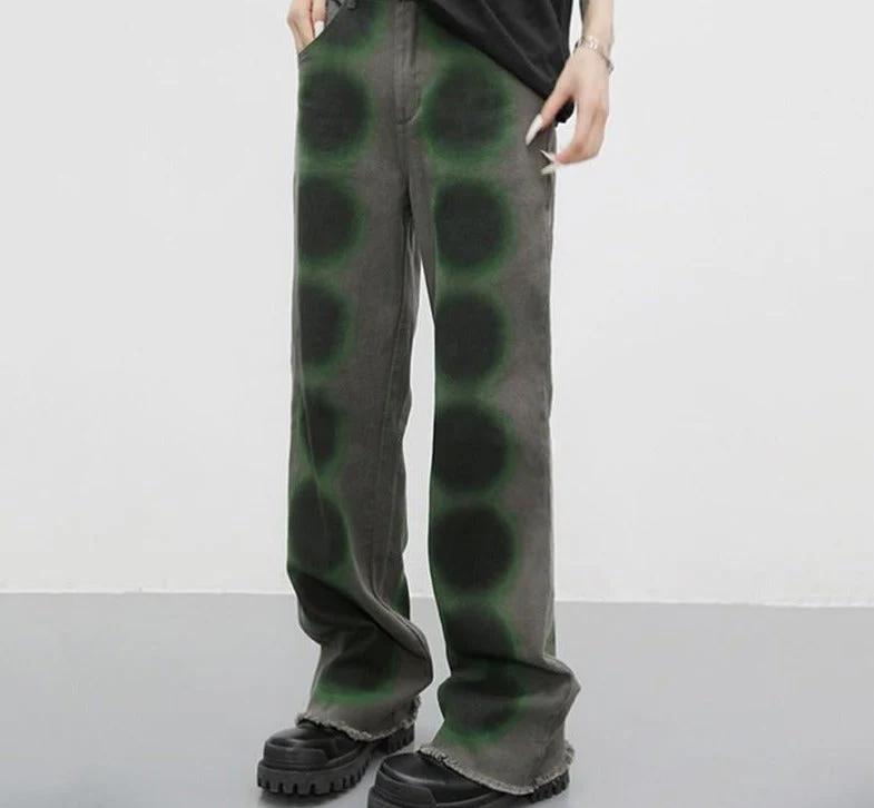 deanwangkt Y2k Aesthetics Green Jeans Japanese Harajuku Denim Pants Grunge Korean Fashion Jeans Boyfriend Vintage Distressed Jeans - Deanwangkt