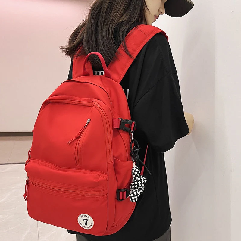Fashion Women College Backpack For Teenage Girl Travel Mochila Female School Bag Children Men Black Laptop Backpack Rucksack - Deanwangkt