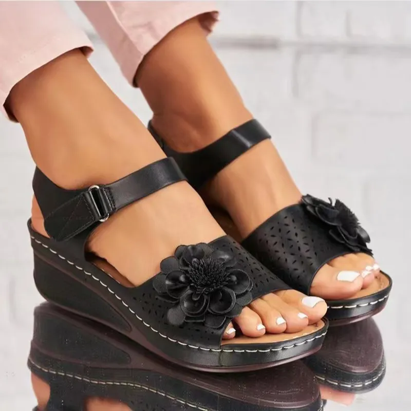 deanwangkt Women Summer Shoes Non Slip Lightweight Shoes For Women Sexy Breathable Slip On Classics Wedge Footwear Women Sandals Female - Deanwangkt