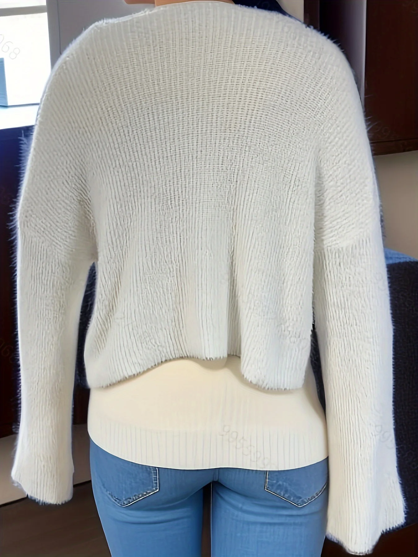 deanwangkt-1  Solid Cold Shoulder Knitting Top, Casual Long Sleeve Top For Fall & Winter, Women's Clothing - Deanwangkt