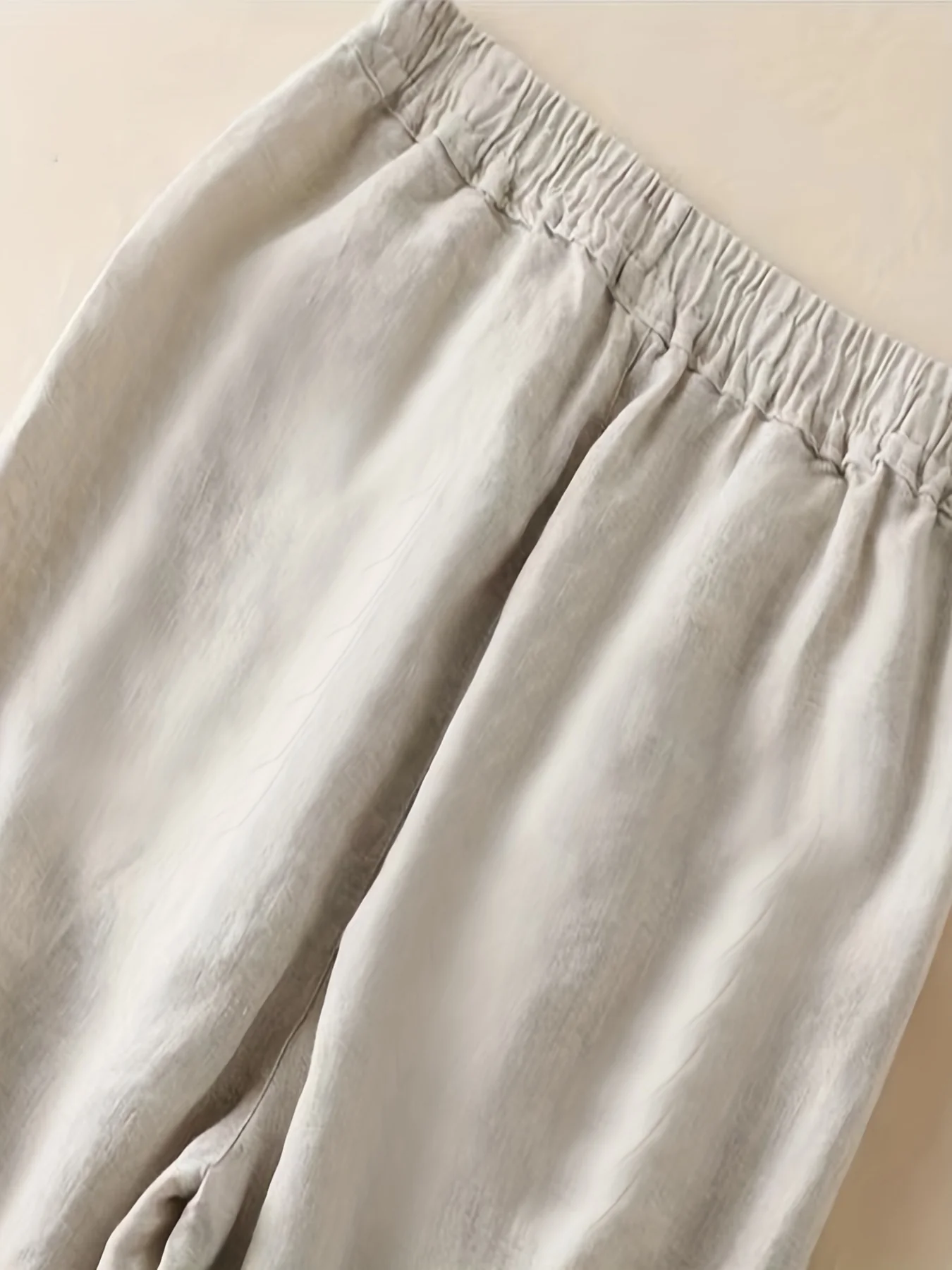 deanwangkt-1  Wide Leg Pants, Elastic Waist Loose Casual Pants For Spring & Summer, Women's Clothing - Deanwangkt