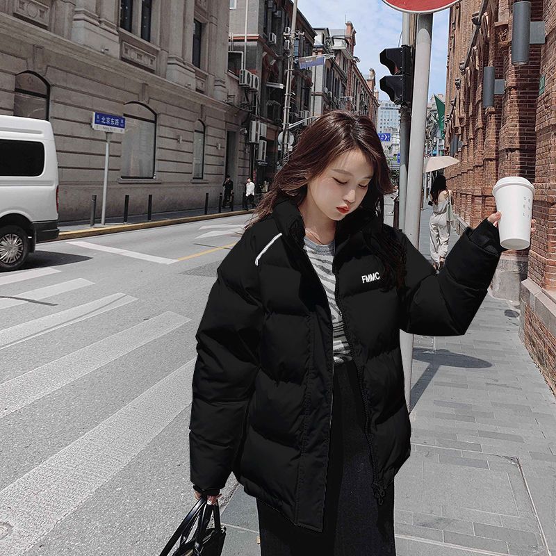 deanwangkt Women's cotton-padded jacket for winter  new students Korean thickening simple parkas high street preppy short bread coats - Deanwangkt