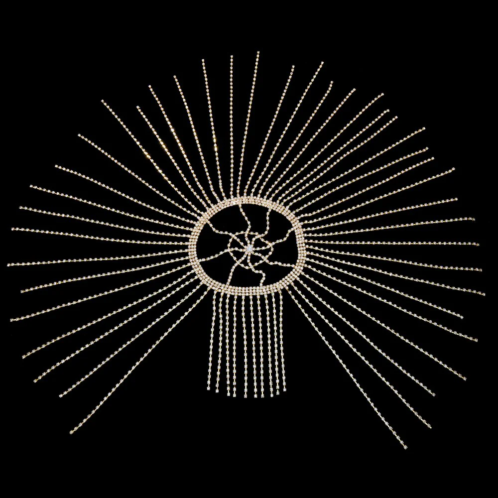 deanwangkt  Stonefans Flash Long Tassel Hair Chain Rhinestone Head Chain for Women Nightclub Crystal Headband Hat Bridal Headpiece Jewelry - Deanwangkt