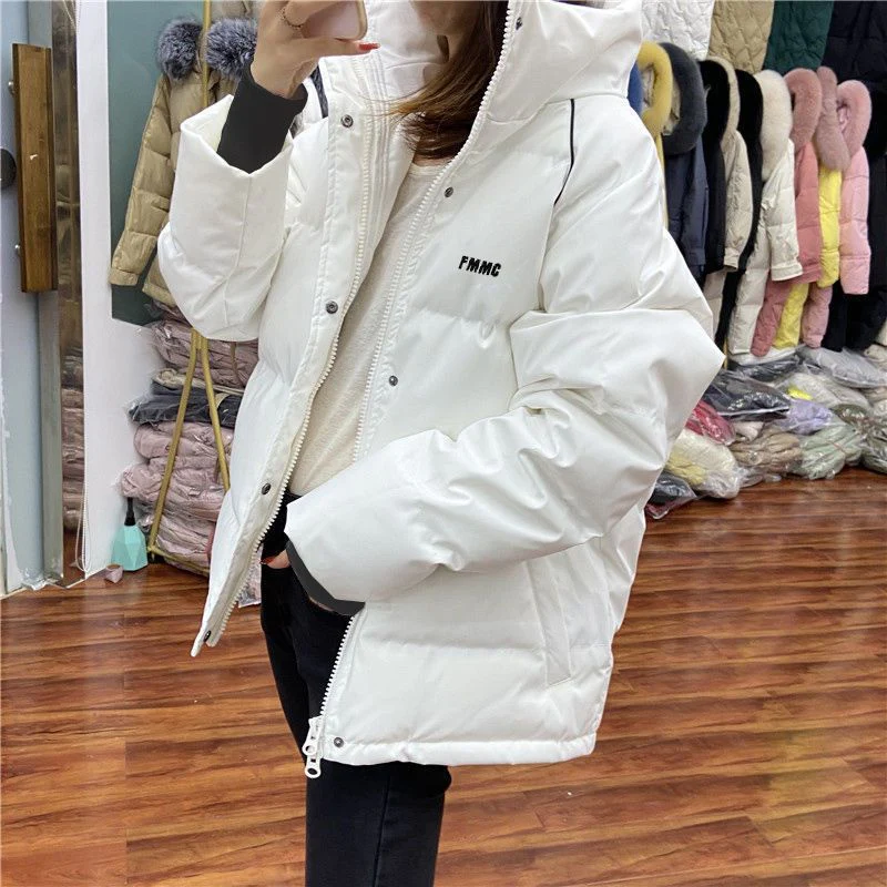 deanwangkt Women's cotton-padded jacket for winter  new students Korean thickening simple parkas high street preppy short bread coats - Deanwangkt