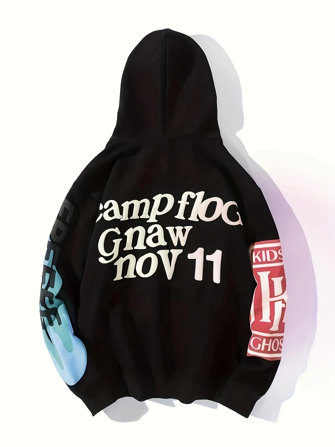 Lucky Me I See Ghosts Letter Graphic Casual Sports Sweatshirt For Halloween, Fashion Hip Hop  Pullover Hoodie, Women's Tops - Deanwangkt