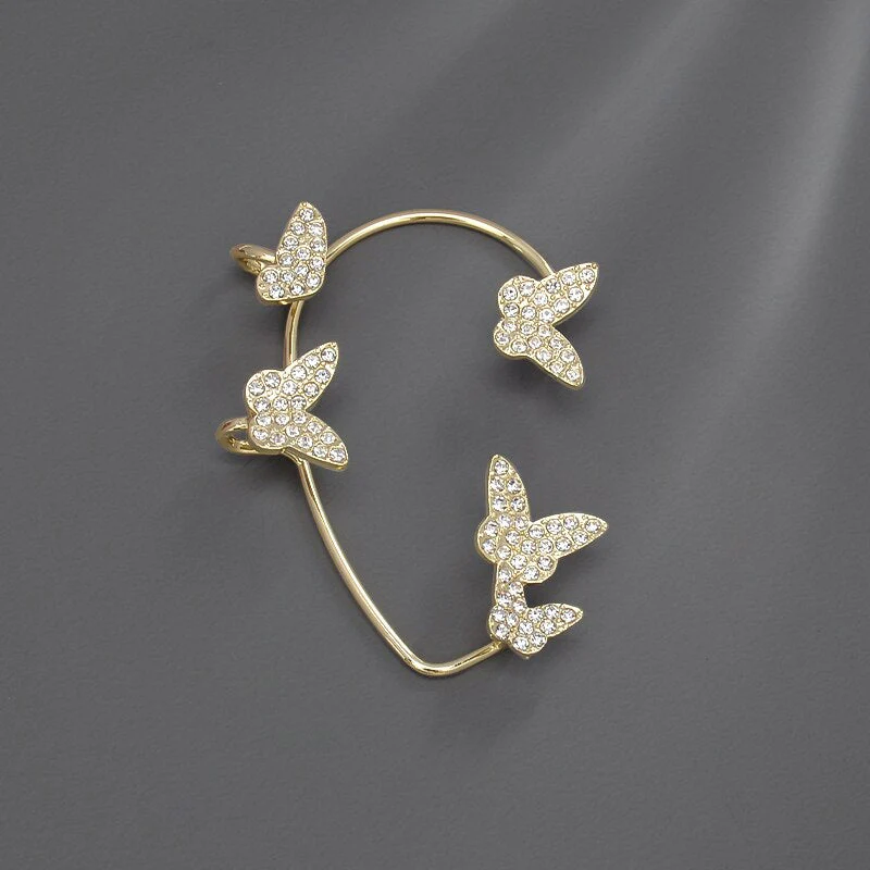 DEANWANGKT 20 Style Luxury Shiny Crystal Rhinestone Long Tassel Ear Cuff No Pierced Ear Clip Earrings For Women Wedding Korean Trend Jewelry - Deanwangkt