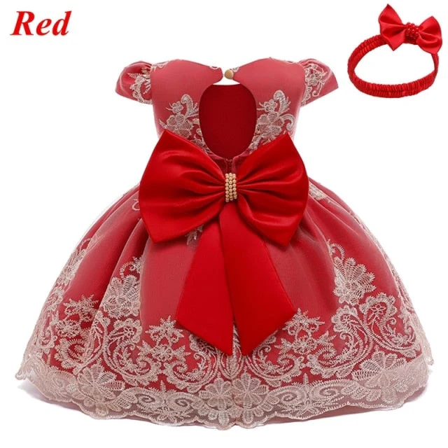 Baby Girls Christmas Dress 3 6 9 12 18 24 Months Toddler Newborn Lace Princess Dress 1 Year Old Birthday Party New Year Costume - Deanwangkt
