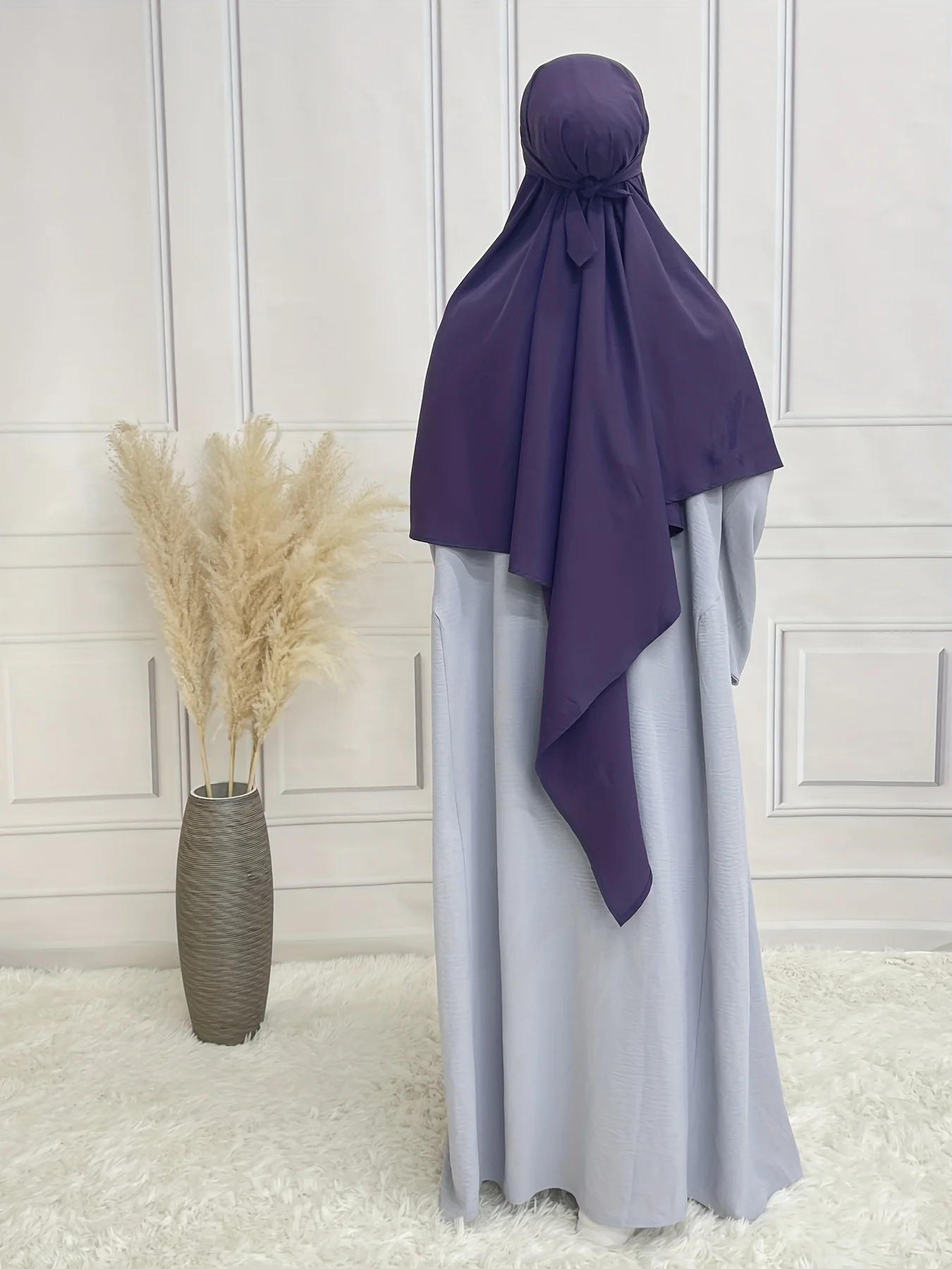Modest Islamic Solid Khimar, Elegant Solid Hijab, Women's Clothing - Deanwangkt