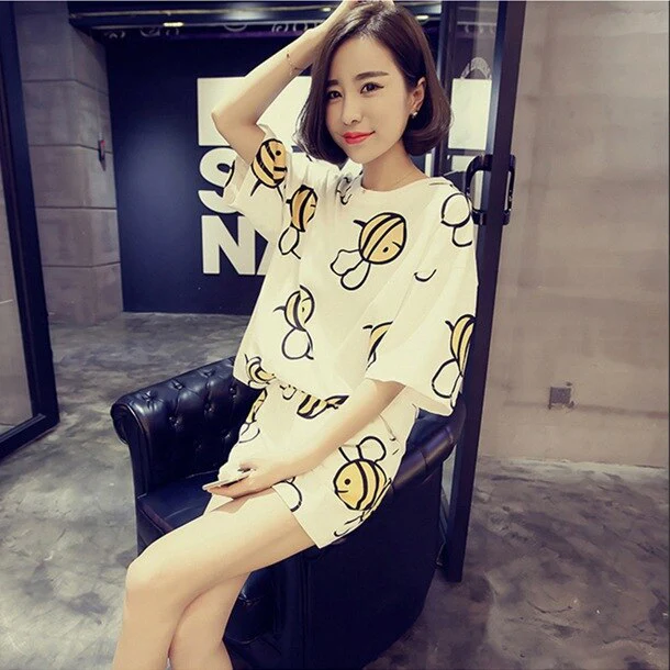 Girl Sleepwear Cartoon Summer Women Pajamas Set Pijama Short Women Pyjamas Suit Female Clothing  Nightwear - Deanwangkt