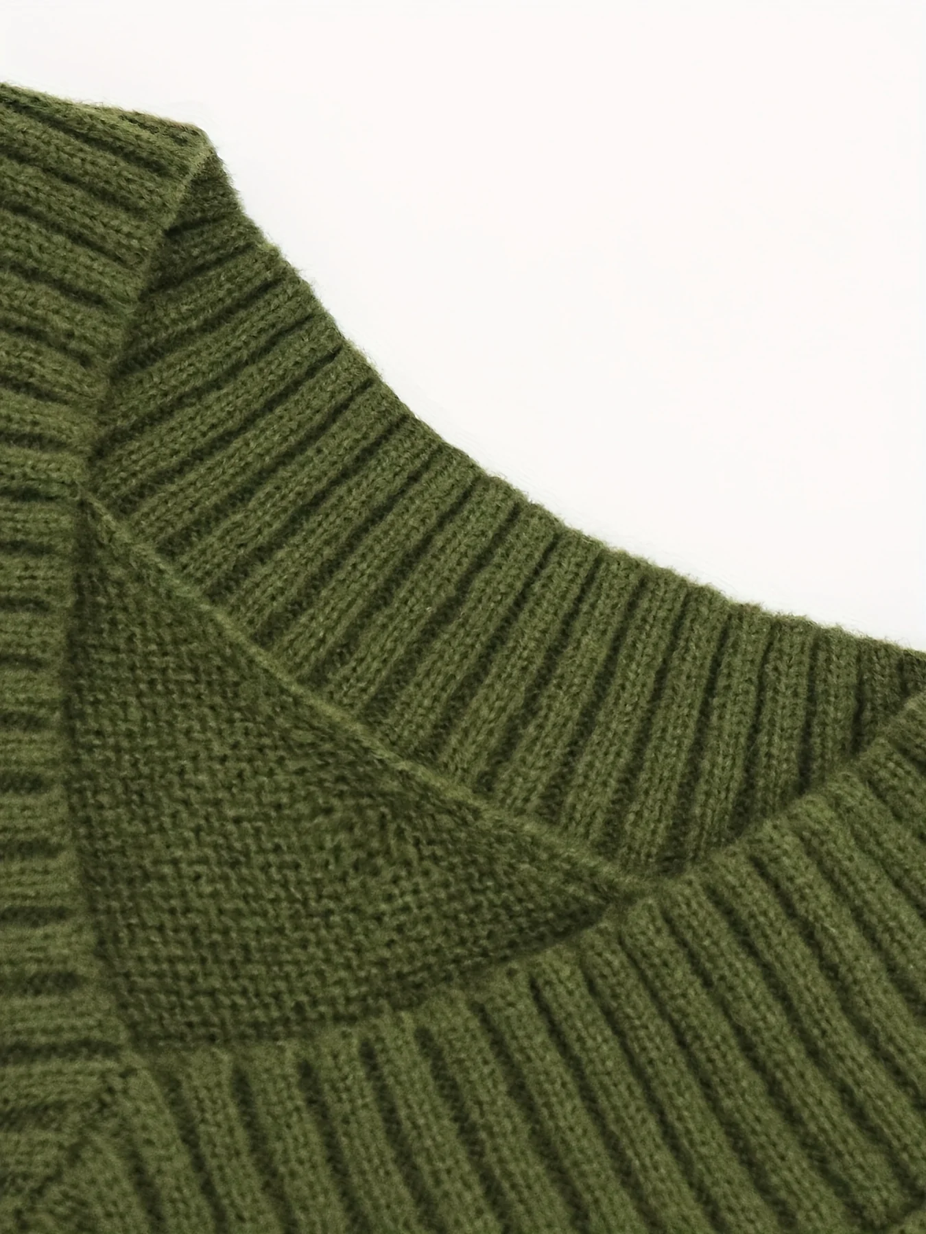 V Neck Cable Knitted Dress, Casual Long Sleeve Bodycon Dress For Fall & Winter, Women's Clothing - Deanwangkt