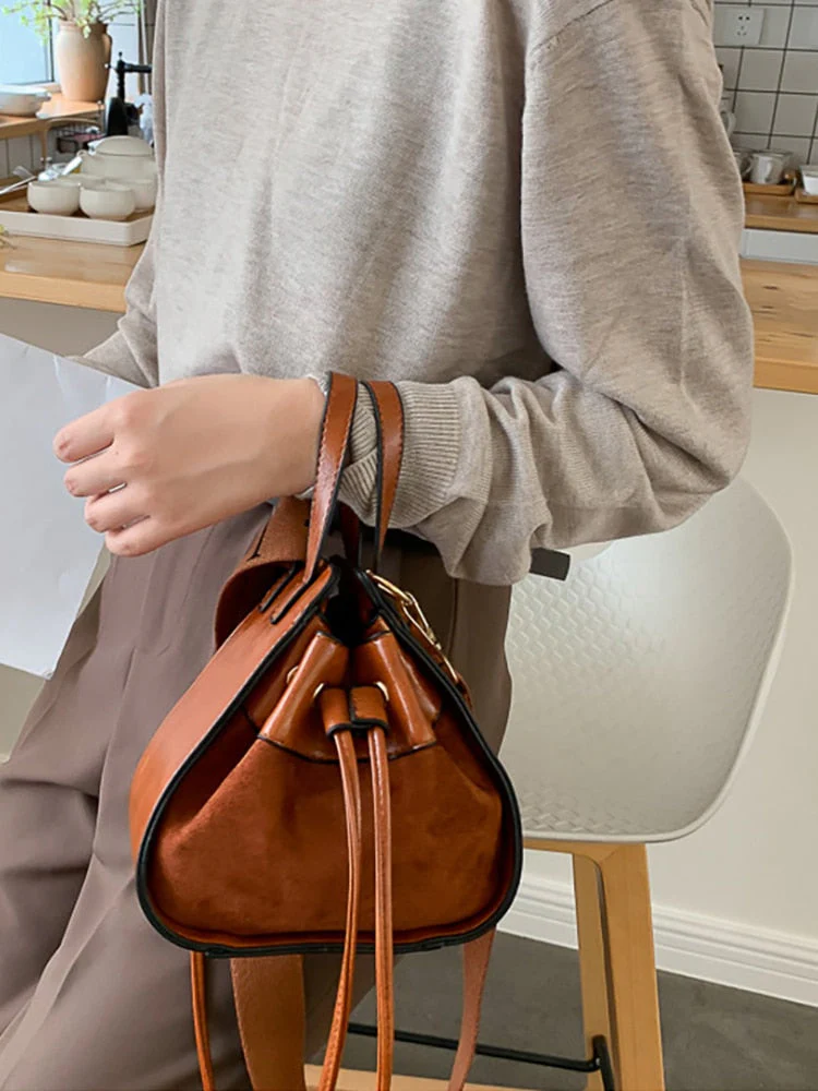 deanwangkt  Women's Bucket Bags Female Shoulder Casual Leather For Designer  Brand Handbags Lady Pu Crossbody Drawstring Bag Purse - Deanwangkt