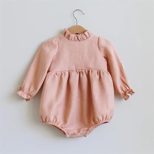 Baby Girl Clothes 0-2T Long Sleeve Romper Jumpsuits One-piece New Fashion 100% Organic Cotton Newborn Baby Girl Rompers - Deanwangkt