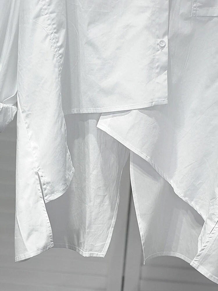 deanwangkt Korean Chic Shirt For Women Lapel Long Sleeve Single Breasted Loose Casual Blouses Females Summer Clothing  Style - Deanwangkt