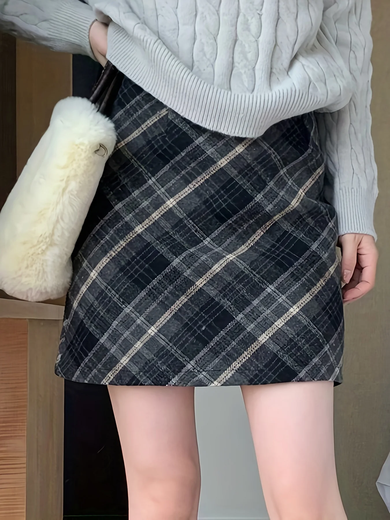 deanwangkt-1 Plaid Pattern Mini Skirt, Casual High Waist Skirt, Women's Clothing - Deanwangkt