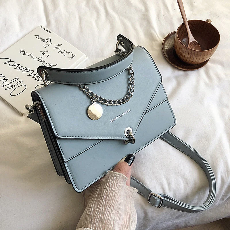 deanwangkt Girls Small Square Bag  New Chains Handbag Women Casual Wild Shoulder Bag Lock Tide Bag Diagonal Female Bag Black - Deanwangkt