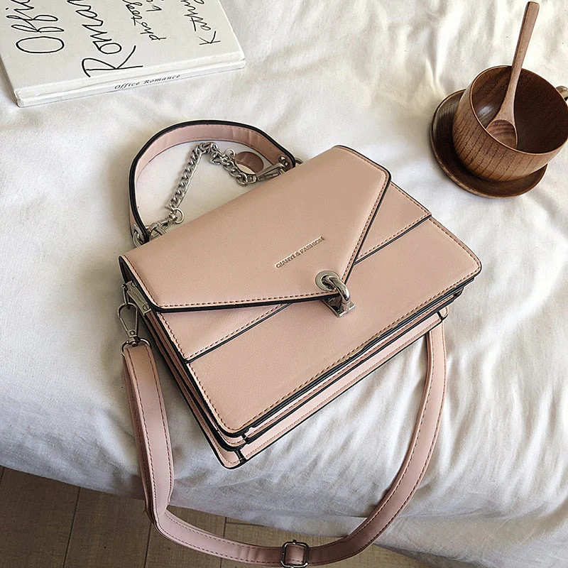 deanwangkt Girls Small Square Bag  New Chains Handbag Women Casual Wild Shoulder Bag Lock Tide Bag Diagonal Female Bag Black - Deanwangkt