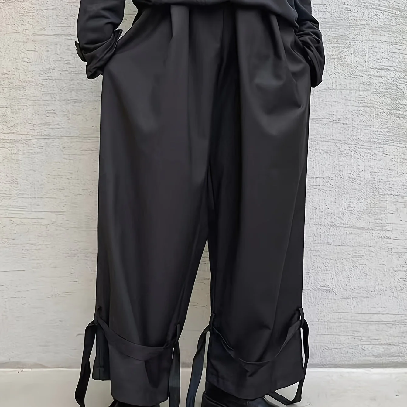 Men's Stylish Wide Leg Pants, Casual Slightly Stretch Breathable Loose Pants For Outdoor - Deanwangkt