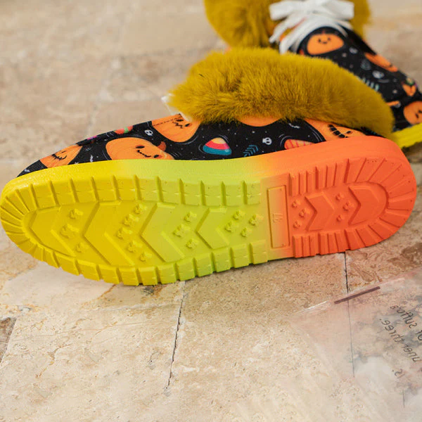 deanwangkt - Black Casual Patchwork Frenulum Printing Round Keep Warm Comfortable Out Door Shoes - Deanwangkt