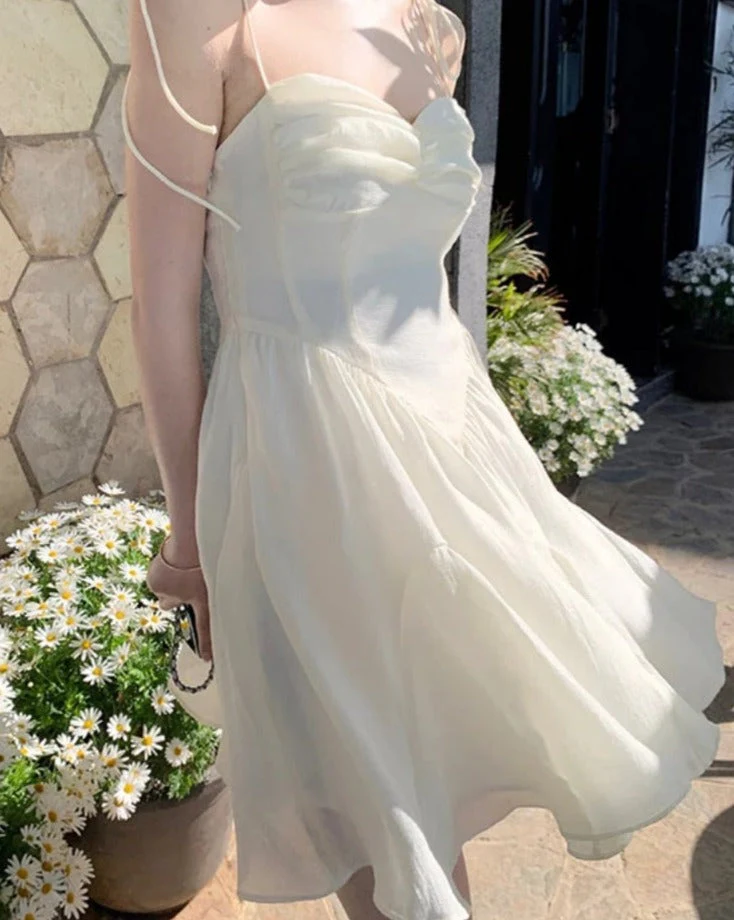 deanwangkt Summer Sexy Fairy Dress Women Sweet Elegant Backless Mini Dresses Korean Fashion High Waist Party Casual Dress New - Deanwangkt