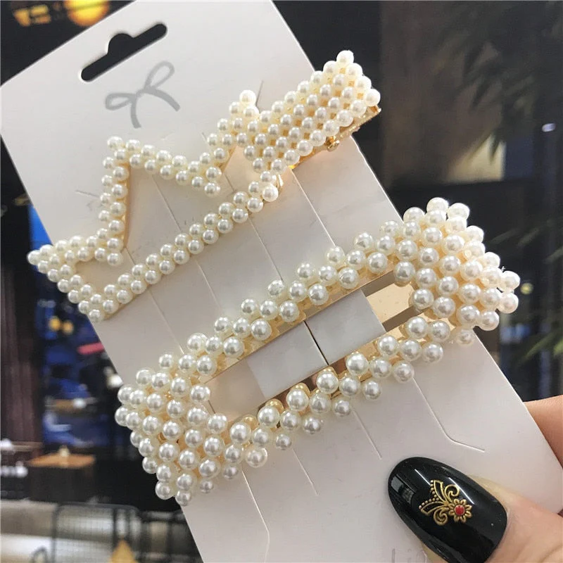 deanwangkt 6PCS Fashion Pearls Flower Chinese Hair Clips Pins For Girls Headwear Sweet Hairpins Hair Accessories Women - Deanwangkt
