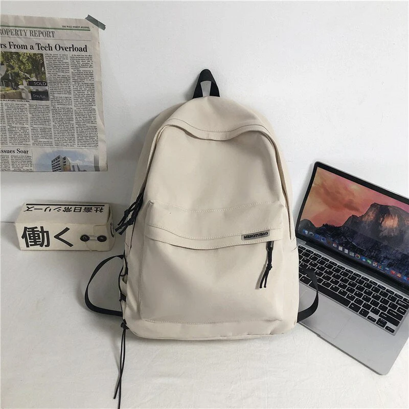 Back to school  Fashion Teens Bookbag Simple Women Rucksack Travel Bag Mochila High School Schoolbag for Girls Boys Black Backpack - Deanwangkt