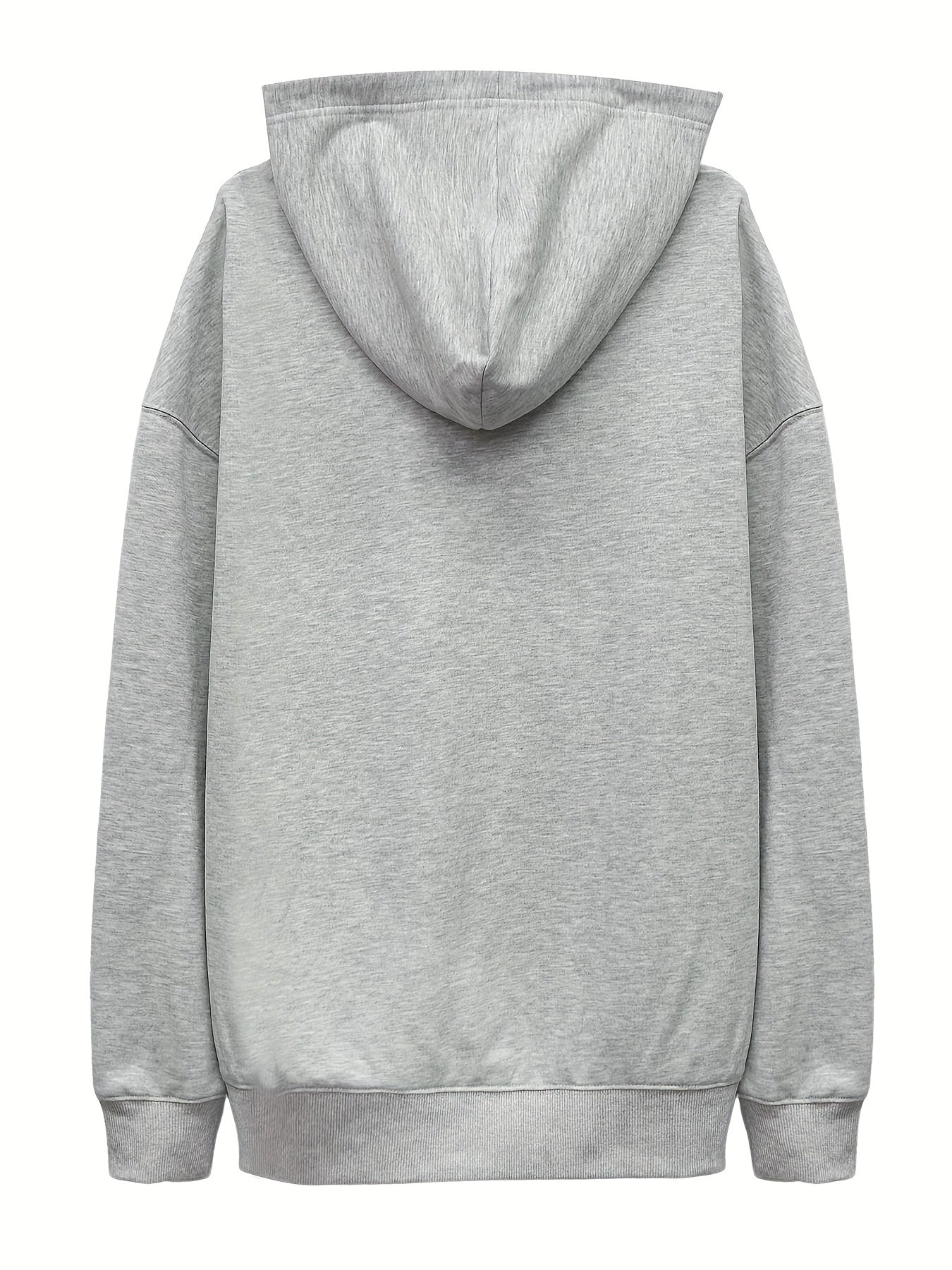 Men's Solid Color Zipper Hooded Jacket, Casual Comfy Loose Long Sleeve Hoodie, Men's Clothing - Deanwangkt