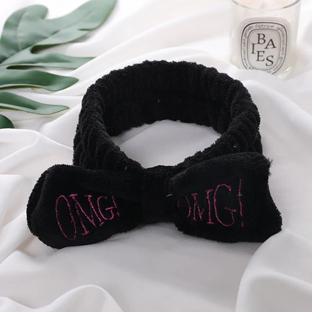 Wash Face Hair Holder Hairbands Soft Warm Coral Fleece Bow Animal Ears Headband For Women Girls Turban Fashion Hair Accessories - Deanwangkt