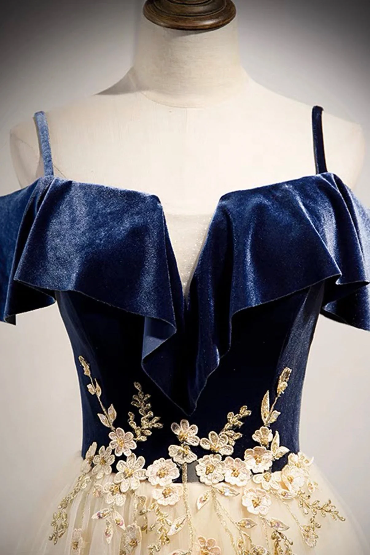 solvbao A-Line Off the Shoulder Long Prom Dresses, Champagne Evening Dresses - Deanwangkt