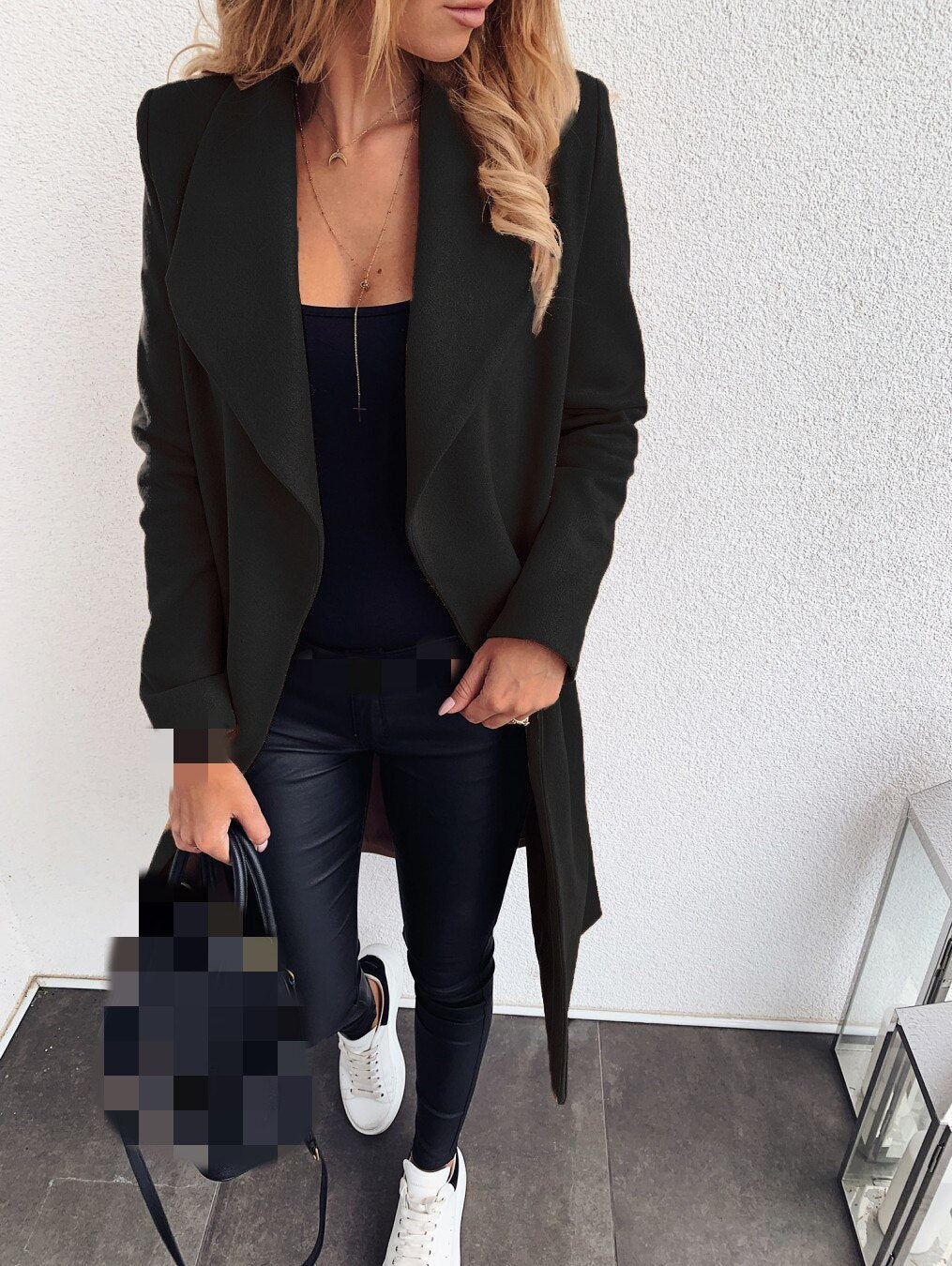 deanwangkt  Spring Wool Women's Coat Trench Lace Up Long Black Coats Female Elegant Autumn Fashion Casual Outerwear Ladies Clothing - Deanwangkt