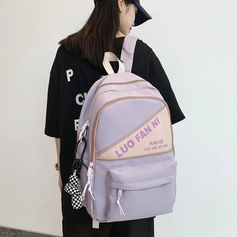 BACK TO COLLEGE   Men Fashion Backpack Lovers Schoolbag for Girls Boys Rucksack Women Shoulder Bag High School Bookbag Travel Mochila - Deanwangkt