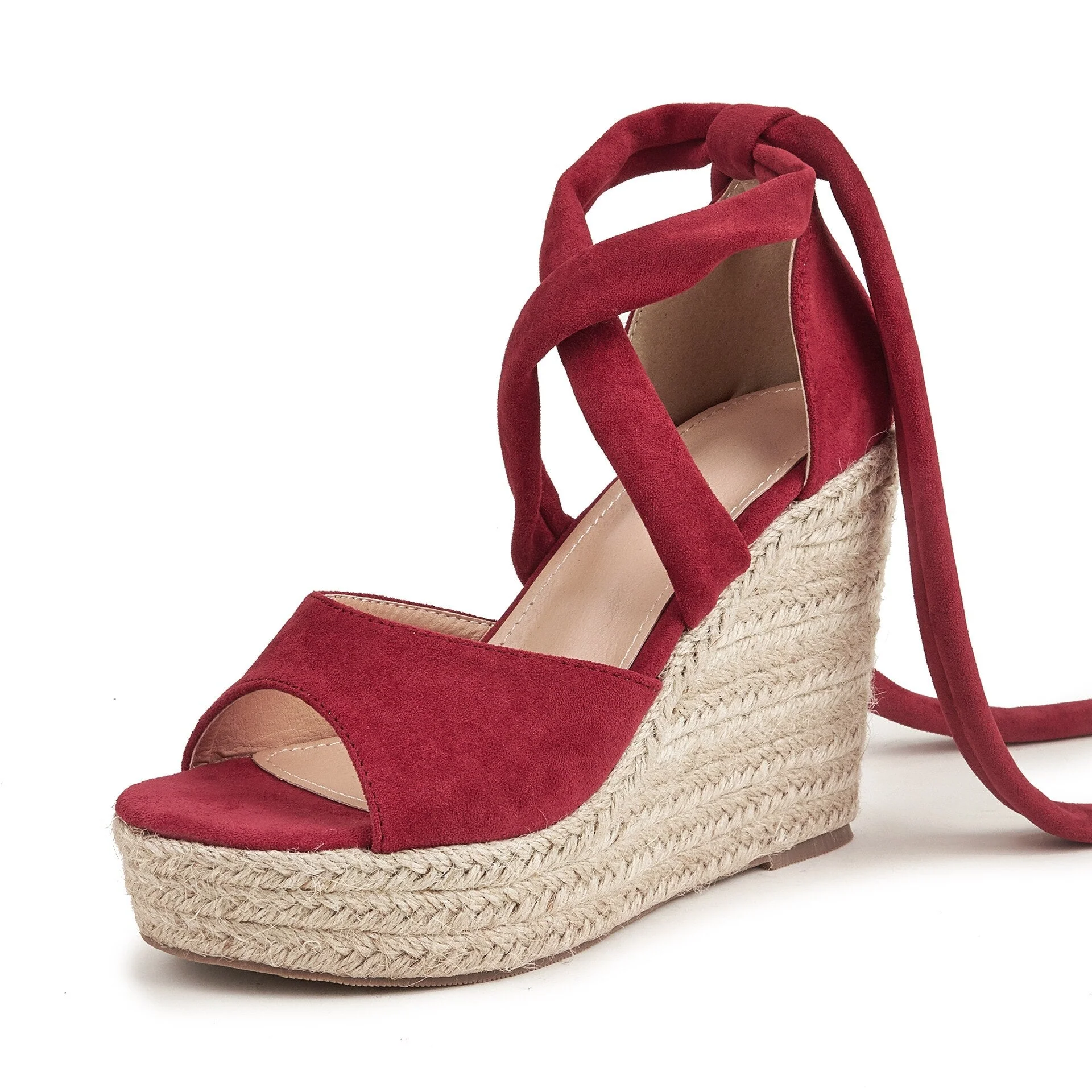 Joskka Beach Wedges Sandals Cross Straps Sandalias Summer Bohemian Dress Platform High Heels Shoes - Deanwangkt