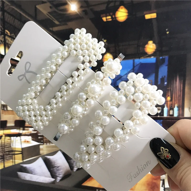 deanwangkt 6PCS Fashion Pearls Flower Chinese Hair Clips Pins For Girls Headwear Sweet Hairpins Hair Accessories Women - Deanwangkt