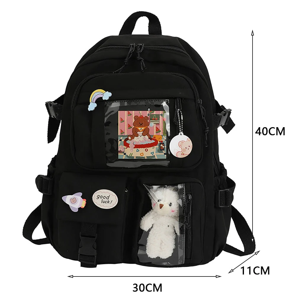deanwangkt  Girls Aesthetic Backpack Cute School Bags For Student Teens Girls Pockets Kawaii Women Laptop Backpack Harajuku Mochila - Deanwangkt