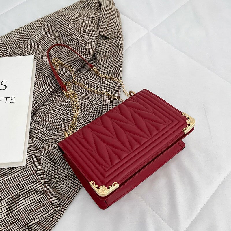 deanwangkt  BACK TO COLLEGE    Summer Fashion Solid Color Handbags For Women High Quality Soft Leather Small Shoulder Bags Designer Chain Trend Crossbody Bag - Deanwangkt