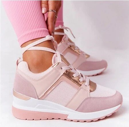 deanwangkt Women Sneakers  Leopard Print Lace-Up Women's Vulcanize Shoes Platform Sports Ladies Sneakers Breathable Plus Women Shoes - Deanwangkt