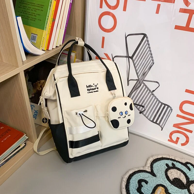 BACK TO COLLEGE  Fashion Girls Cute Backpack Sweet Kawaii Teenager Schoolbag Rucksack High School Mochila Bookbag Nylon Shoulder Bag - Deanwangkt