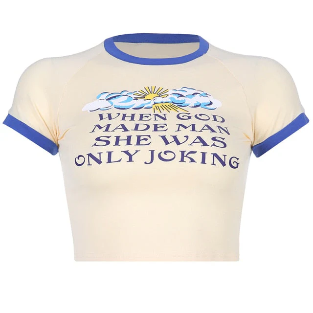 deanwangkt Artsu Angel Printed Short Sleeve Crop Top T Shirt Women Summer Clothes Cute Print T-shirt Ladie Streetwear Tee Shirt - Deanwangkt