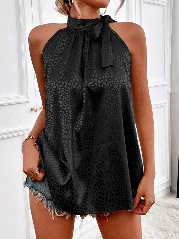 Graduation Gifts Casual Halter Neck  Party Blouses For Women Summer Sleeveless Loose Shirts Tops Office Woman Fashion T-shirt Tops Clothing - Deanwangkt