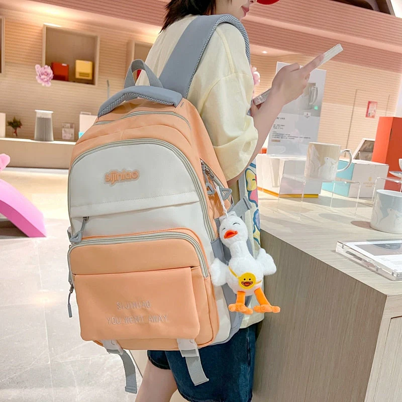 BACK TO COLLEGE  Fashion High-capacity Women Travel Mochila Student Bookbag Laptop Rucksack High School Girls Schoolbag Nylon Backpack - Deanwangkt