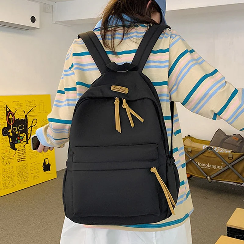 BACK TO SCHOOL   Fashion Backpack Waterproof Student Schoolbag Men Black Cotton Cute Women for Teenage Girls School Mochila Rucksack - Deanwangkt