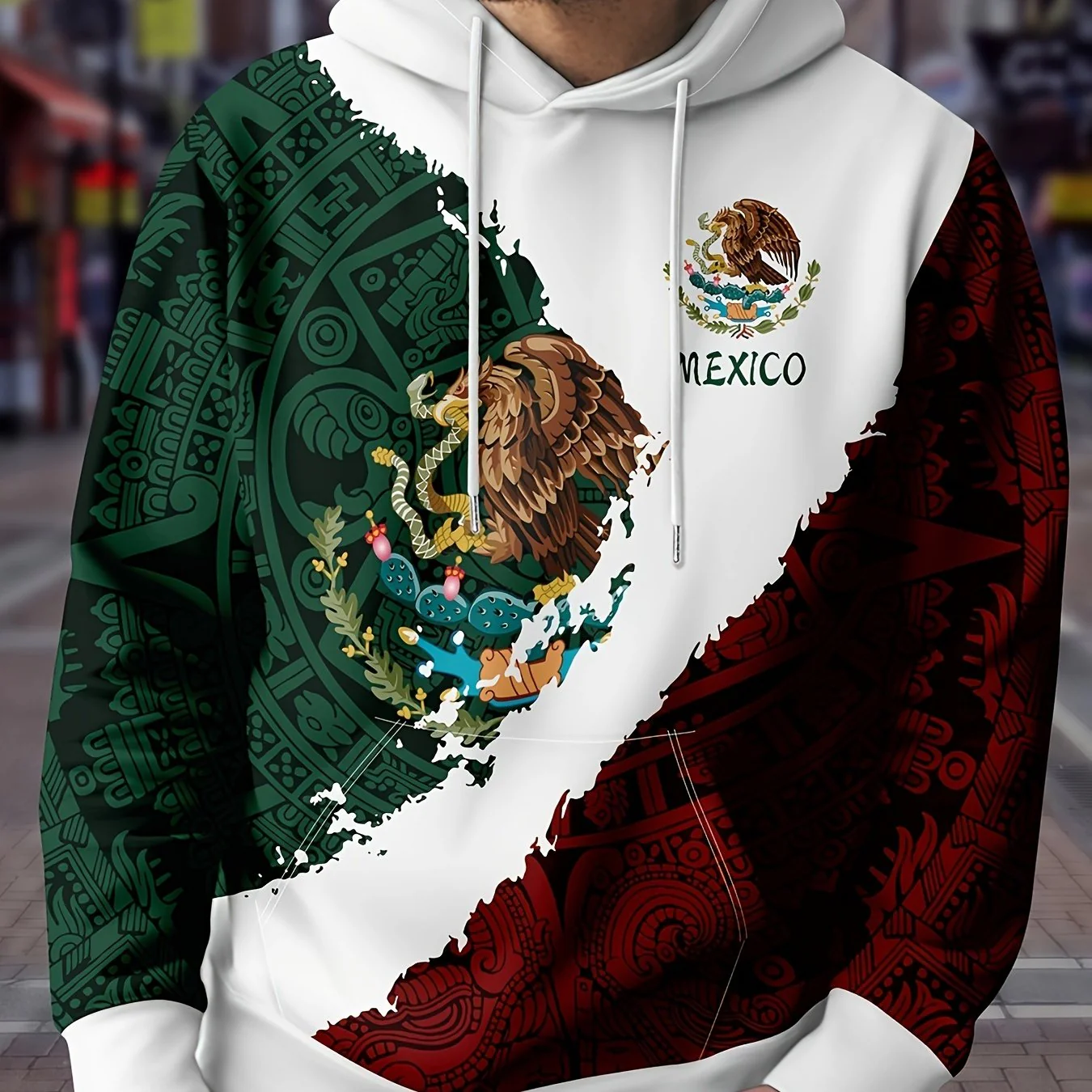 deanwangkt-1 Men's Long Sleeve Eagle Holding Snake Print,Hoodies Street Casual Sports And Fashionable With Kangaroo Pocket Sweatshirt,Suitable For Outdoor Sports,For Autumn And Winter, Fashionable And Versatile, Can Be Paired With Hip-hop Necklace - Deanwangkt