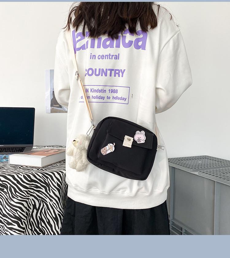 deanwangkt Preppy Style Shoulder Bag For Women Cute Bag Canvas Crossbody Bags Girls Collage Student Messenger Bags Tote Bag Bolsa - Deanwangkt