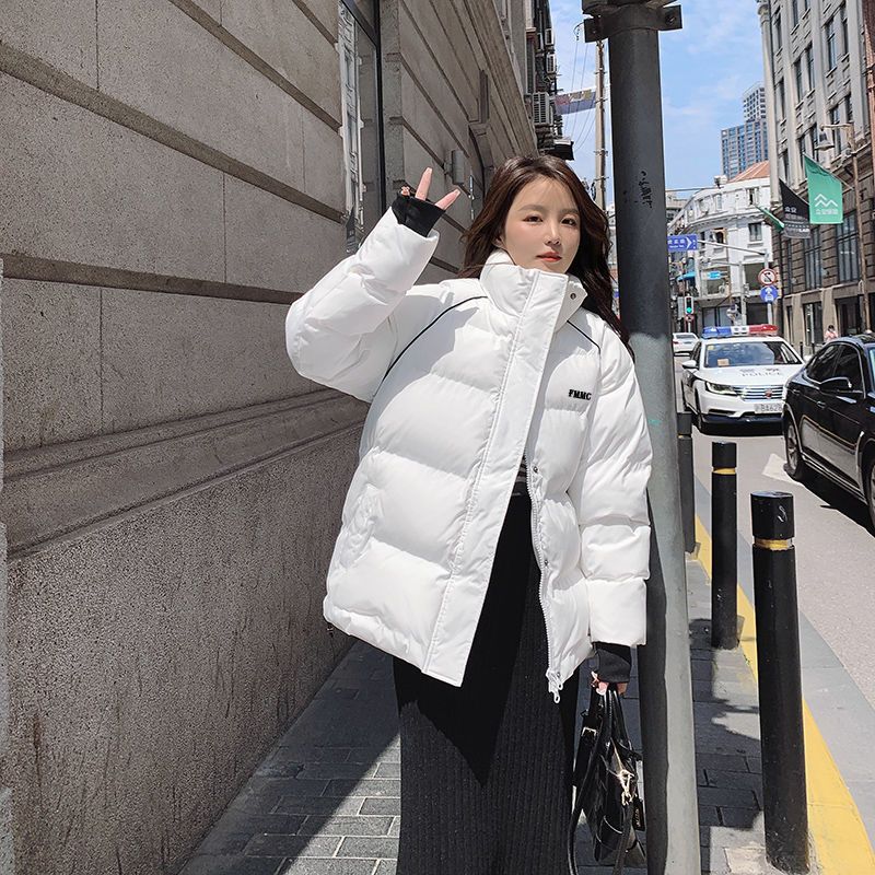 deanwangkt Women's cotton-padded jacket for winter  new students Korean thickening simple parkas high street preppy short bread coats - Deanwangkt