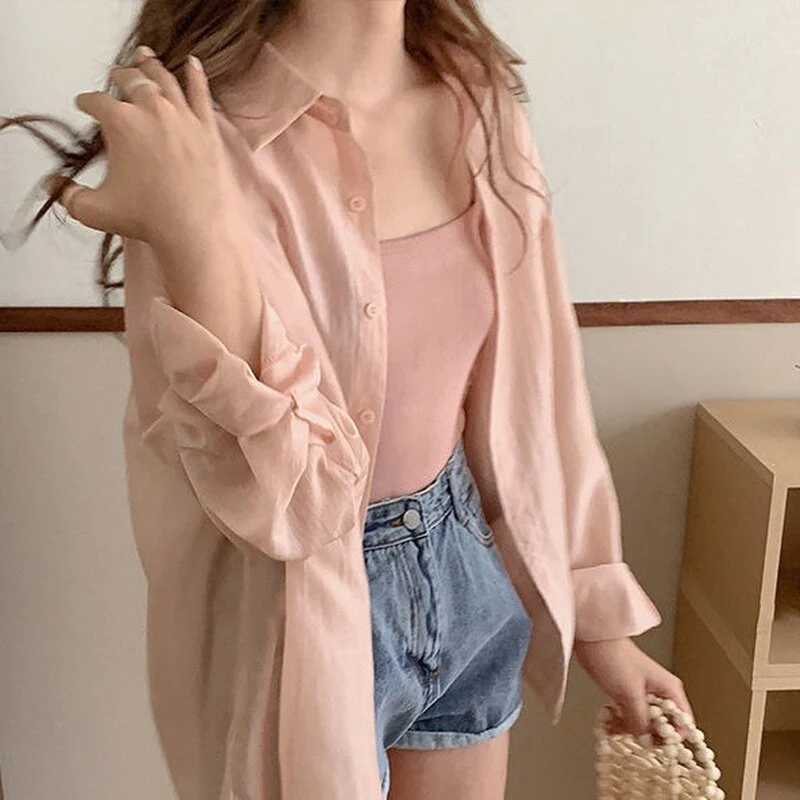 deanwangkt Chic Split Shirts Women Irregular Designed Stylish S-3XL Long Sleeve Blouse Sun-proof Breathable Outerwear Female Top - Deanwangkt